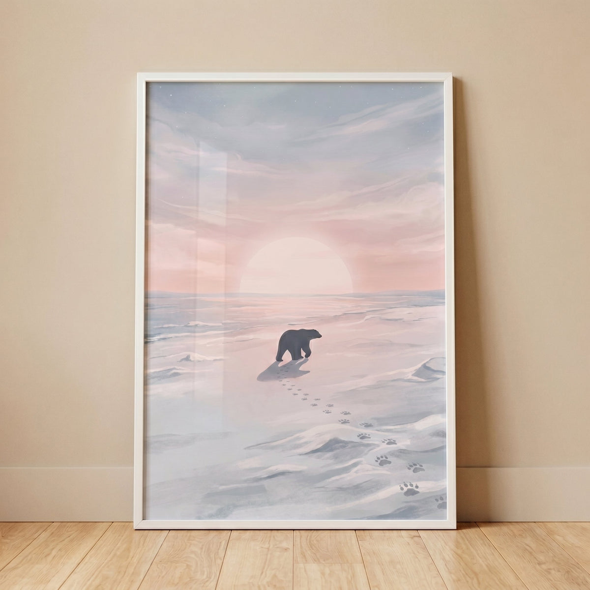 Solitary Wanderer Arctic Sunset Digital Art