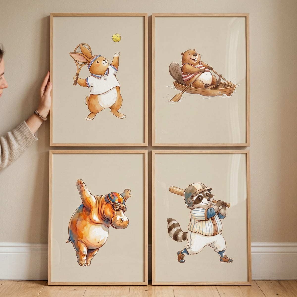 Vintage Sports Animals Digital Art Collection