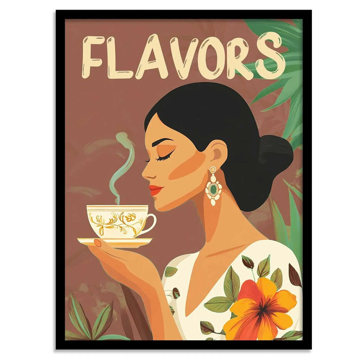 Flavors Coffee Vintage Poster