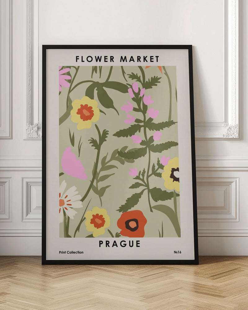 Prague Flower Market Botanical Digital Art Print
