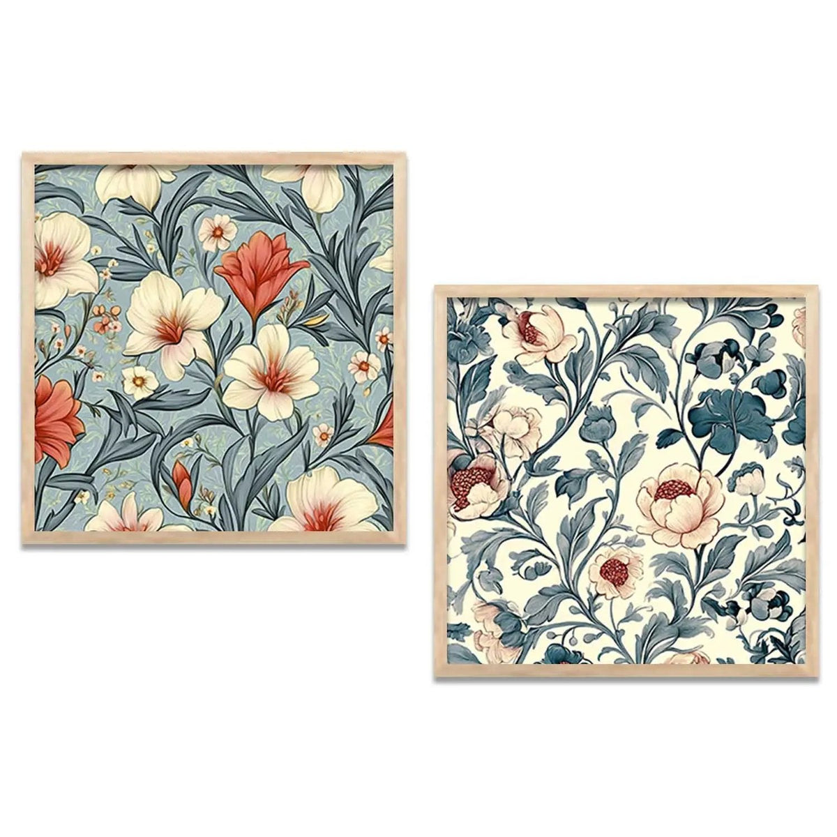 Vintage Botanical Floral Pattern Digital Art Set