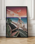 Coastal Serenity Sunset Digital Artwork
