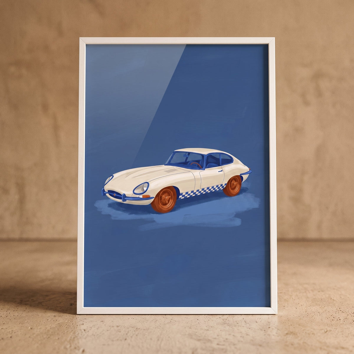 Classic Vintage Sports Car Digital Illustration