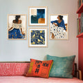 Blue and Gold Boho Gallery Wall Set
