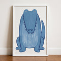 Charming Blue Alligator Digital Art