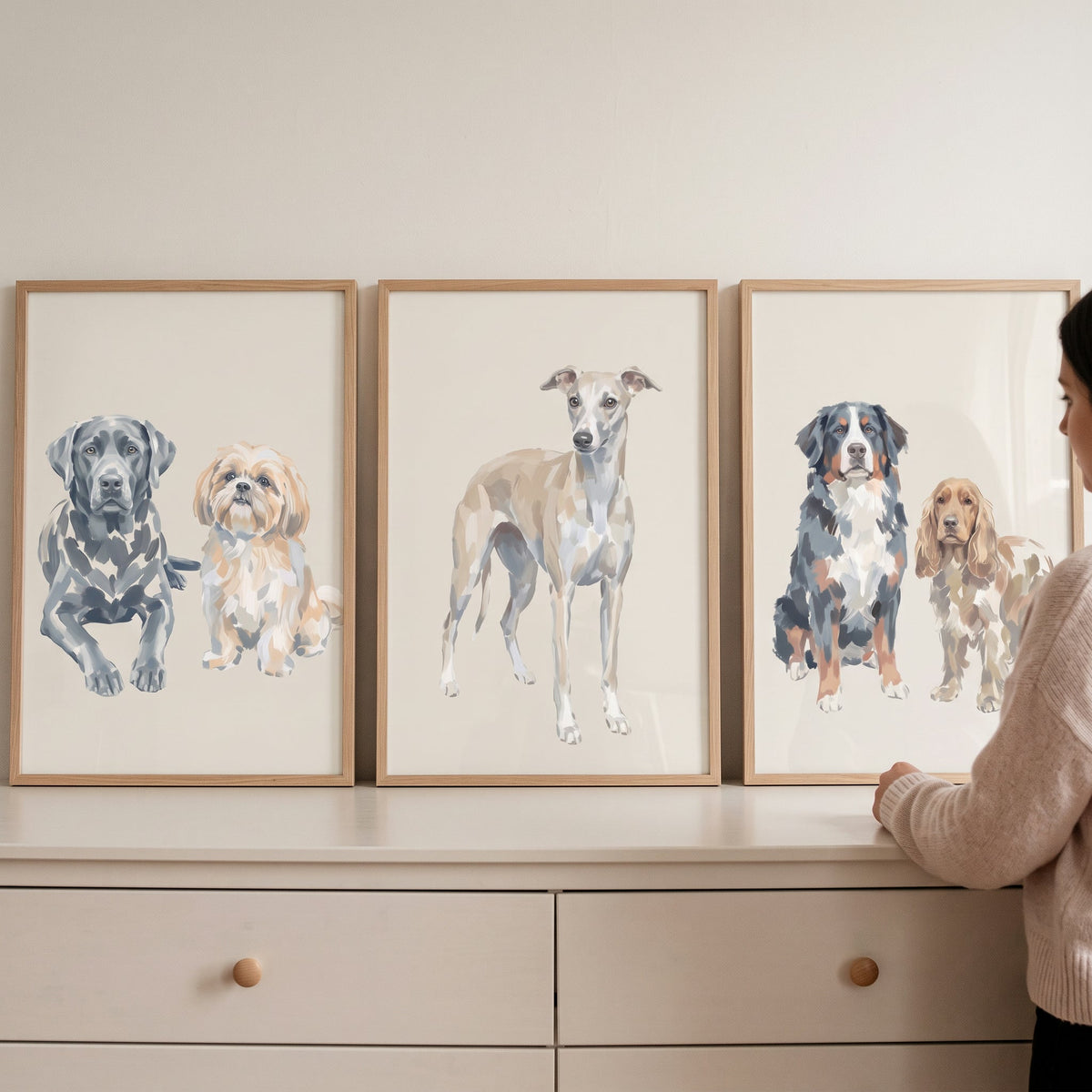 Chic Minimalist Dog Portraits Digital Collection