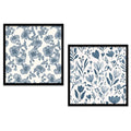 Blue Botanical Garden Digital Art Set