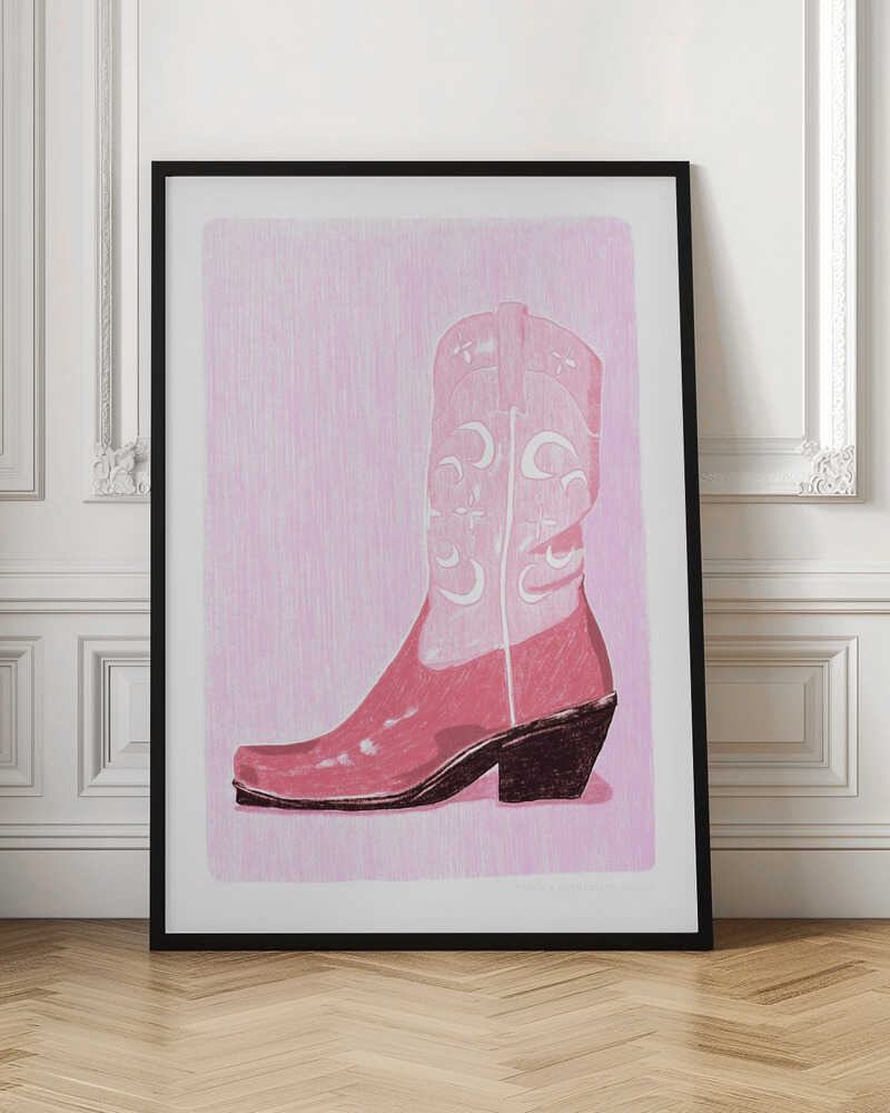 Chic Pink Cowboy Boot Digital Art