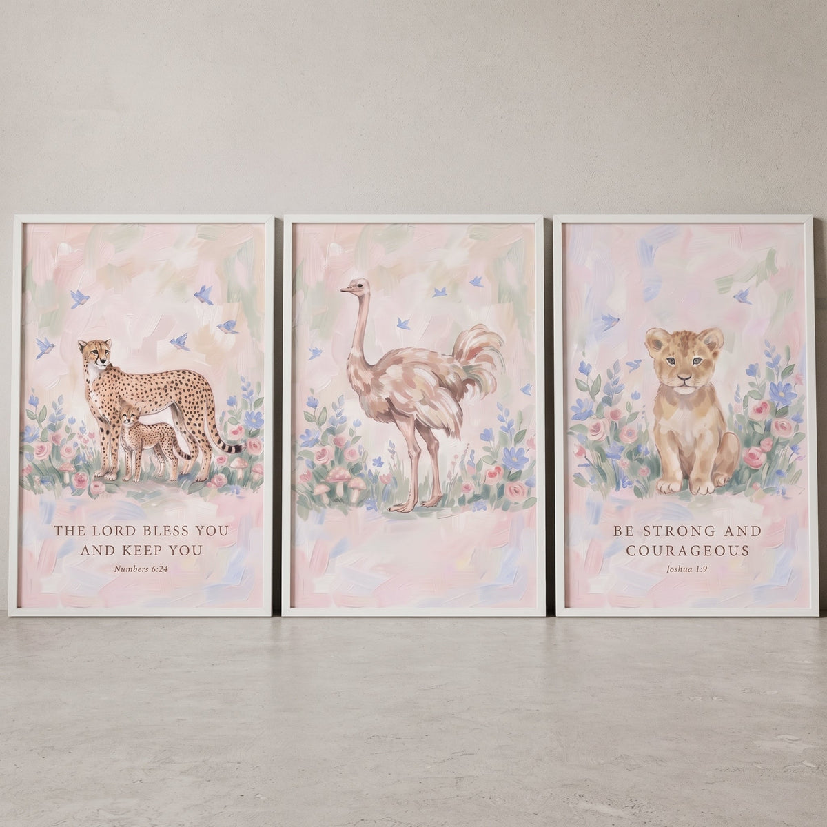 Safari Animal Bible Verse Nursery Triptych