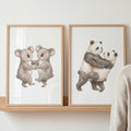 Dancing Pandas And Koalas Watercolor Digital Art Set
