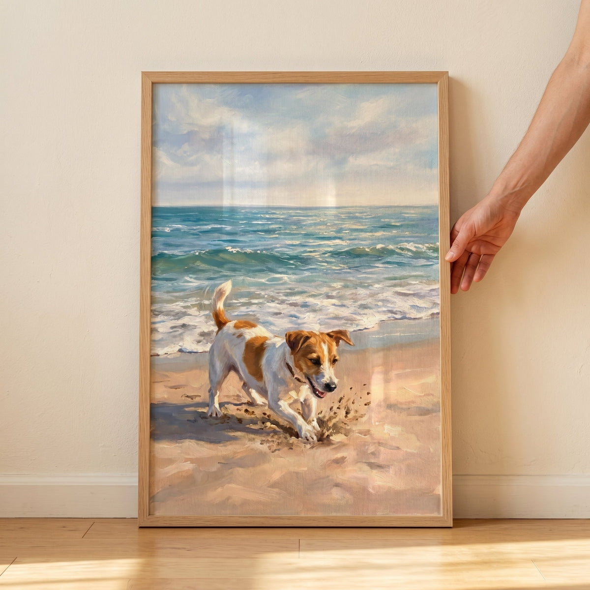Playful Puppy at the Beach Digital Artwork