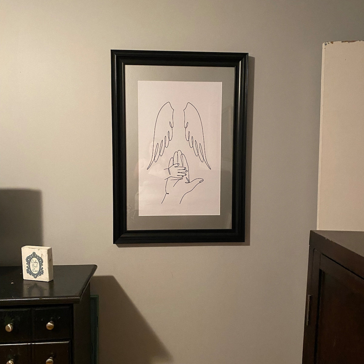 Guardian Angel Hands Continuous Line Art