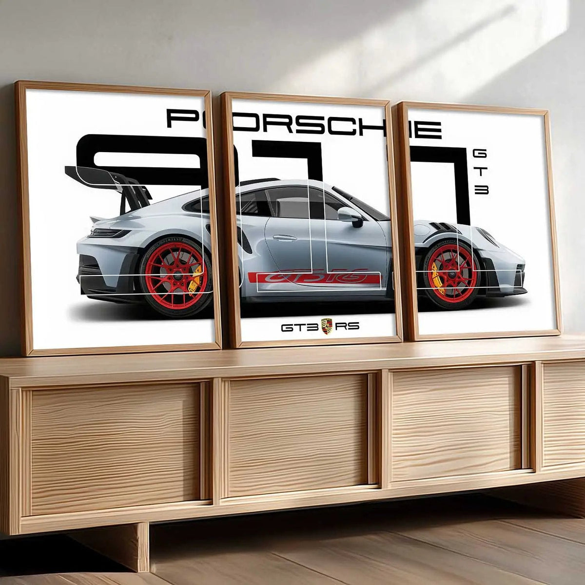 Porsche 911 GT3 RS Split Panel Digital Artwork