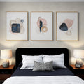 Abstract Blush and Navy Trio Digital Art
