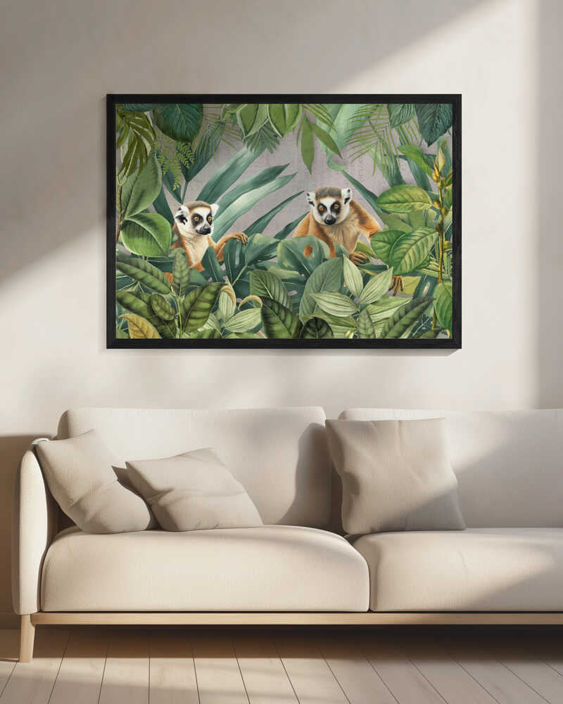 Jungle Lemurs High-Resolution Digital Artwork