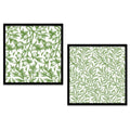 Botanical Greenery Patterns Digital Art Duo