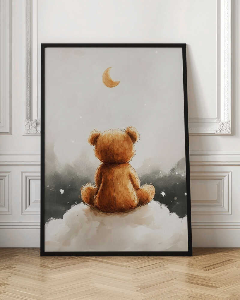 Sleepy Bear Cloud Stargazing Digital Art