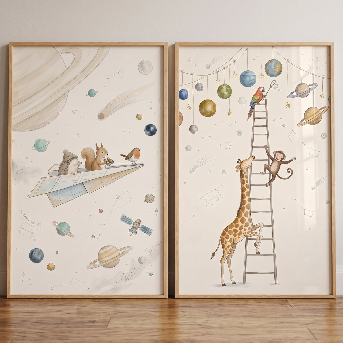 Magical Space Animals Digital Art Set