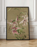 Vintage Pink Lily Botanical Digital Art