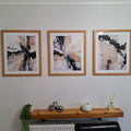 Modern Abstract Neutral Triptych Digital Art