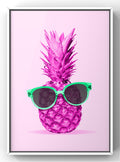 Pink Pineapple with Green Sunglasses Digital Art