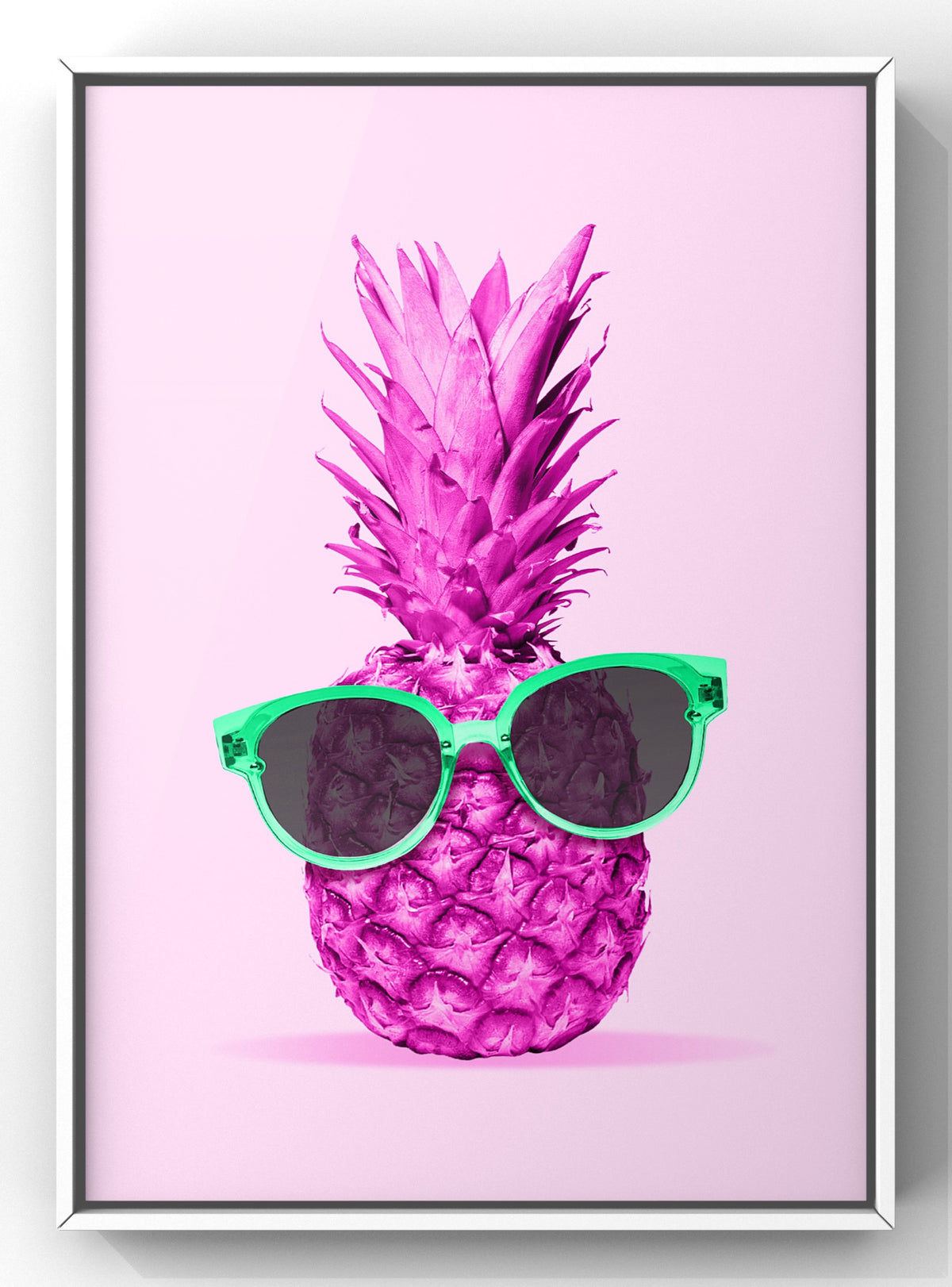 Pink Pineapple with Green Sunglasses Digital Art