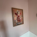Charming Pig with Toilet Paper Hat Art Print