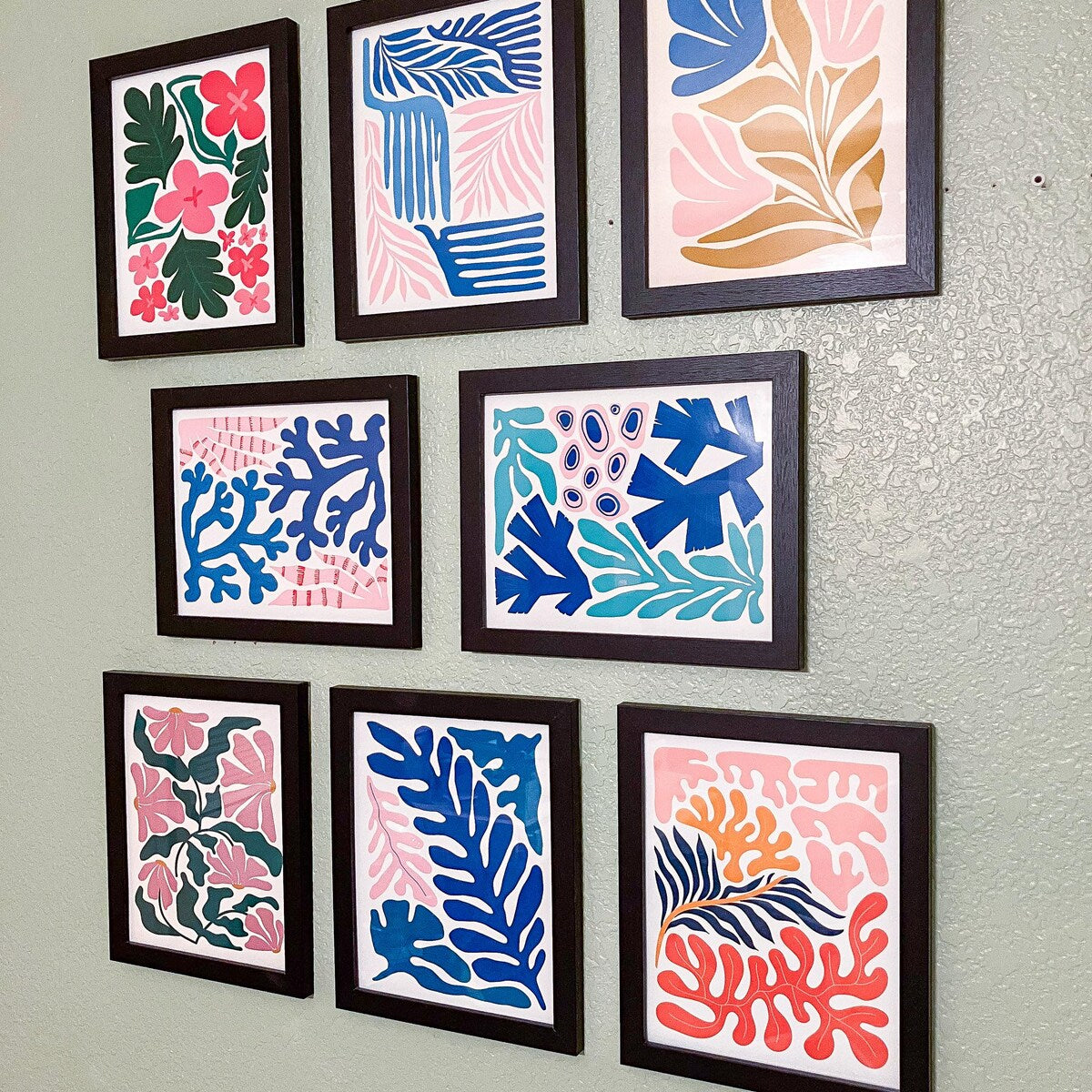 Vibrant Botanical Matisse Cut-Outs Digital Art Gallery Wall Set