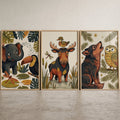 Charming Woodland and Jungle Animals Trio Digital Artwork