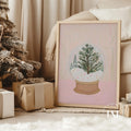 Pink Christmas Snow Globe Digital Art