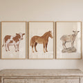 Neutral Farm Animal Trio Digital Art