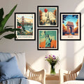 Famous World Landmarks Vintage Travel Poster Bundle