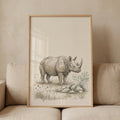 Gentle Rhino Sketch Digital Art