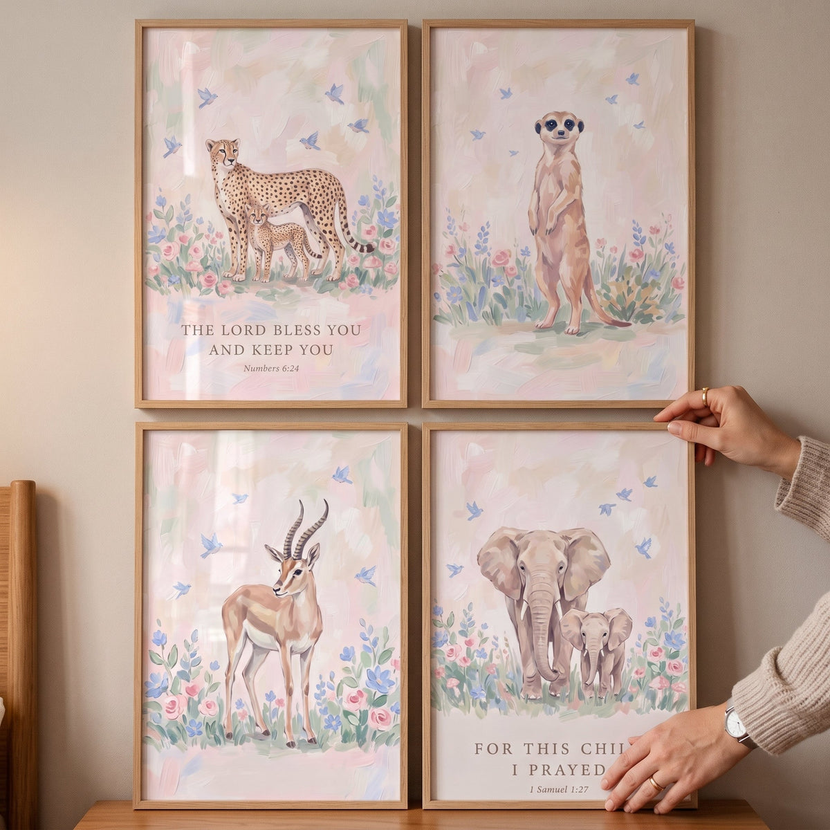 Safari Animal Blessings Nursery Digital Art Bundle