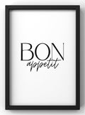 Bon Appetit Minimalist Kitchen Typography Digital Download