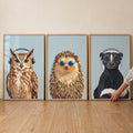 Music Loving Woodland Animals Digital Art Trio