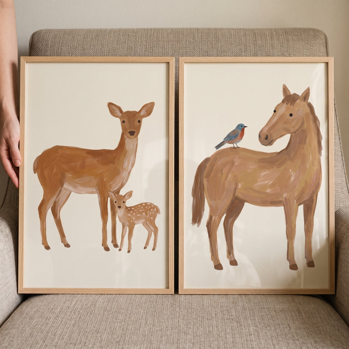Rustic Woodland Animals Digital Art Set