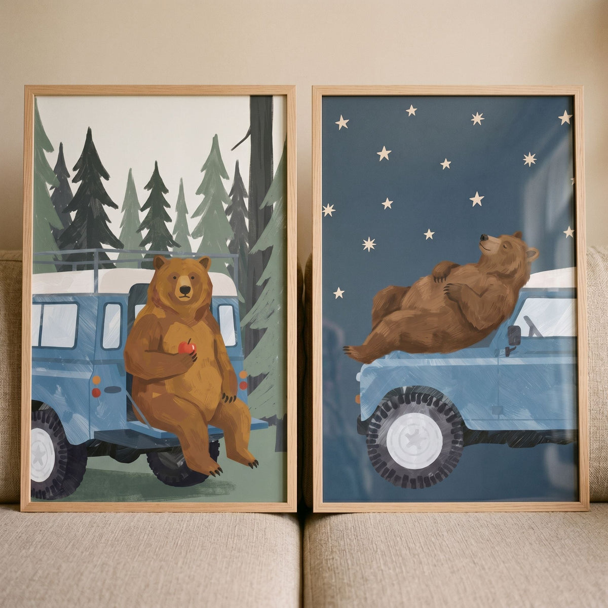 Cozy Bear Road Trip Digital Art Set