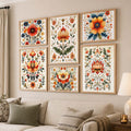 Vintage Botanical Floral Gallery Wall Set