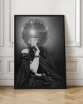 Disco Ball Head Vintage Portrait Digital Download