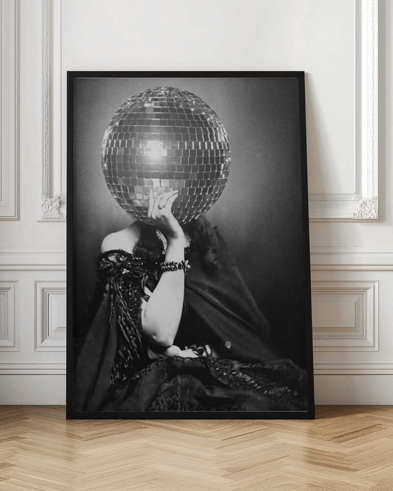Disco Ball Head Vintage Portrait Digital Download