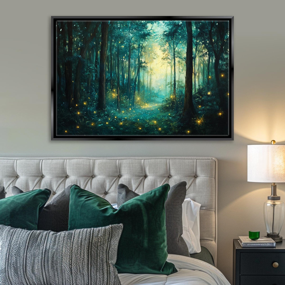 Enchanted Firefly Forest Digital Wall Art