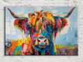 Vibrant Highland Cow Digital Art