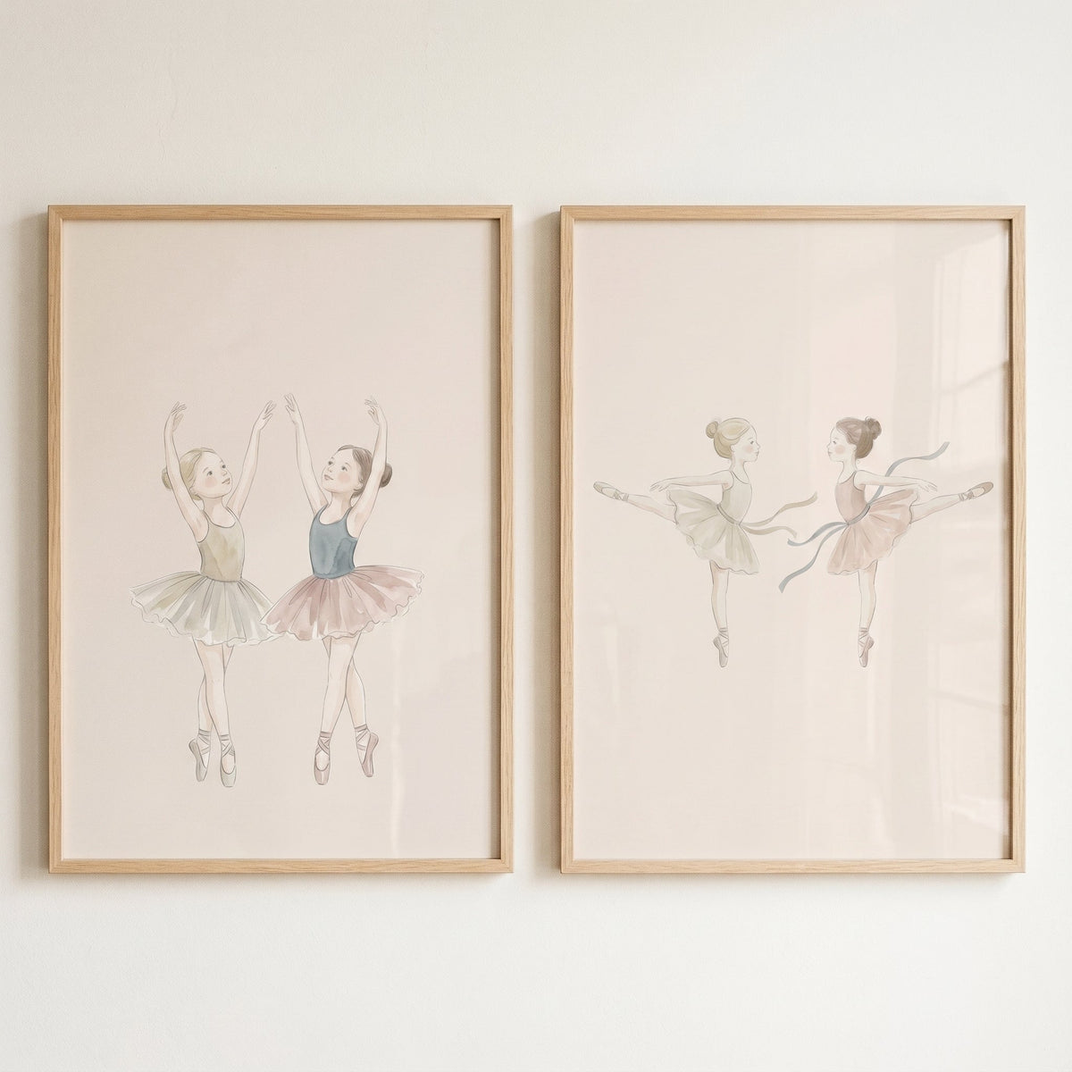 Graceful Ballerinas Watercolor Digital Art Set