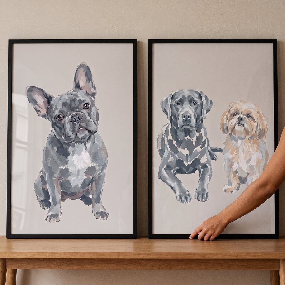 Charming Dog Portrait Digital Artwork Set