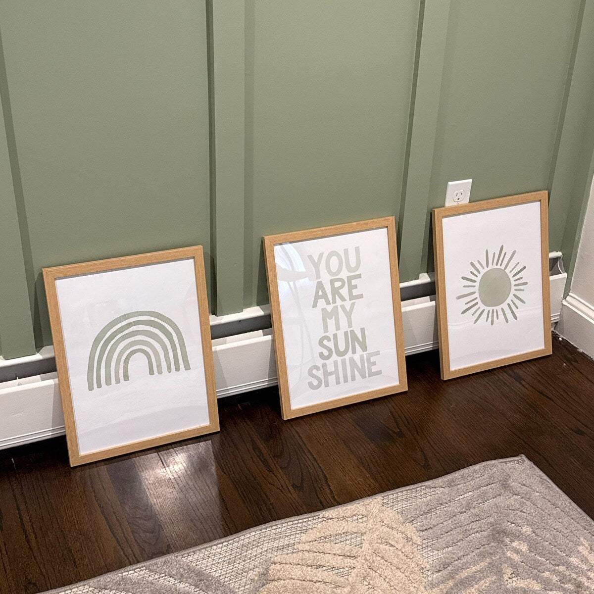 Sage Green Nursery Wall Art Set of 3