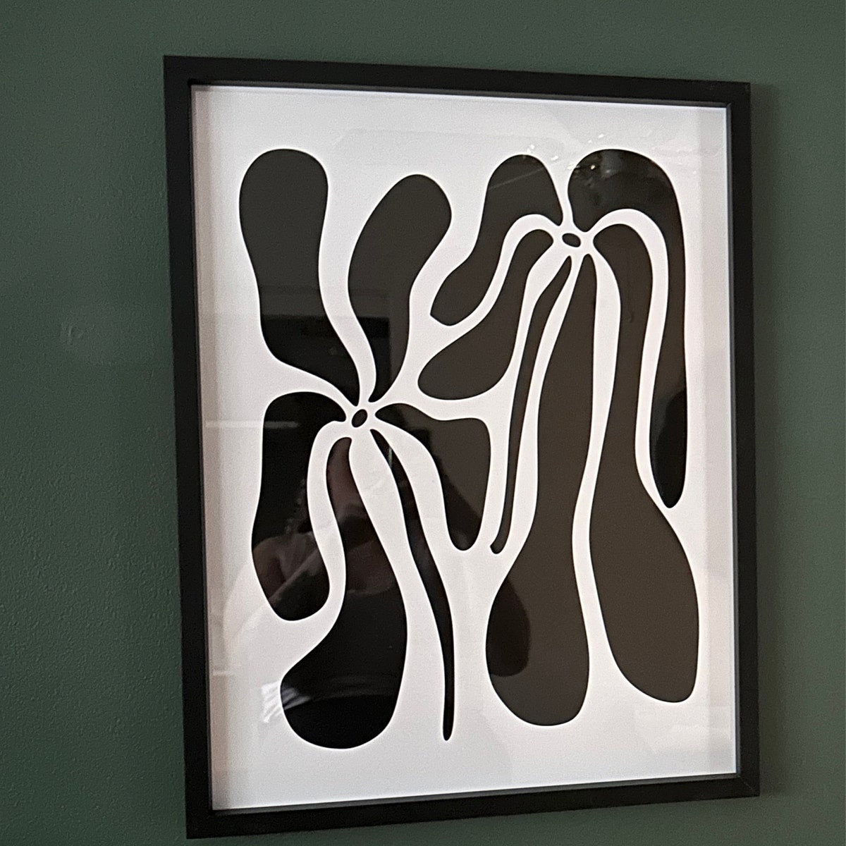 Abstract Black and White Botanical Digital Art Print