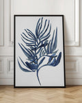 Indigo Botanical Leaf Digital Art Print