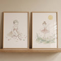 Watercolor Ballerina Girls Digital Art Set