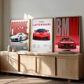 Supercar Trio Vintage Automotive Wall Art Bundle